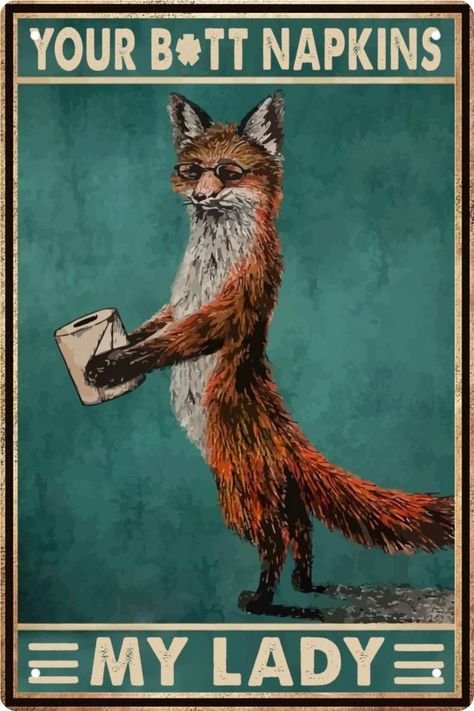 Funny Fox Bathroom Wall Art Decor Metal Tin Sign Retro Medieval Themed Home Room Rustic Toilets Vintage Posters Fox Enthusiast Novelty Gifts My Lady Weird Decor 8x12 in Fox Bathroom, Weird Decor, Canvas Wall Decor Living Room, Funny Medieval, Rustic Toilets, Canvas Collage, Metal Wall Art Decor, Canvas Decor, Canvas Art Wall Decor