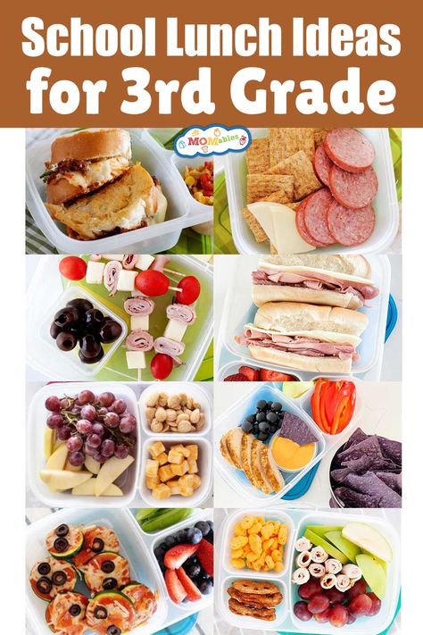 different school lunch bento boxes that are perfect for 3rd graders from sandwiches, to cheese and crackers, to skewers and so much more Easy Kid School Lunches, On The Go Lunches For Kids, 3rd Grade Lunch Box Ideas, Lunch For Kids Summer, Healthy Kid Lunches For School, Summer Camp Lunch Ideas For Kids, Easy Summer Lunch Ideas For Kids, Elementary School Lunch Ideas, Sack Lunch Ideas For Kids