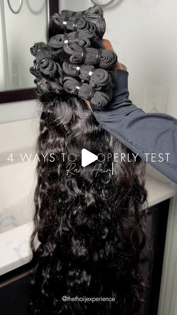 The Thai J. Experience | Raw Hair Extensions on Instagram: "Four Ways To Properly Test Your Raw Hair Extensions 🔎  What is Raw Hair? 100% human hair that has not undergone any chemical processing whatsoever. It can last for up to 5 years with proper care & our recommended maintenance 🤍 This hair will act as if it is growing directly from your scalp so we highly suggest treating it as such.   Pinned video on our page of products we recommend to use 🫧  SHOP | WWW.THETHAIJEXPERIENCE.COM link in bio 💕" Raw Human Hair, Raw Hair Wigs, Raw Hair Vendors, Raw Hair Bundles, Act As If, 2025 Goals, Hair Test, Raw Indian Hair, Wig Ideas