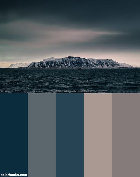 Iceland+1+Color+Scheme Glacier Color Palette, Icelandic Color Palette, Cold Color Palette Colour Schemes, Iceland Color Palette, Iceland Moodboard, Iceland Interior, Scandinavian Color Palette, 1 Color Palette, Iceland Hotels