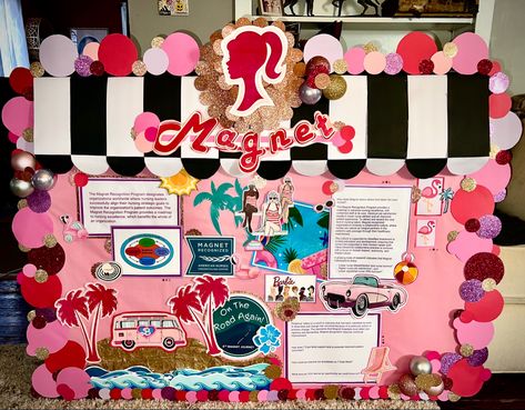 The theme was “ on the road again “ and I thought… well Barbie travels right? 😊 Barbie Themed Bulletin Board, Barbie Bulletin Board, Barbie Theme, Classroom Design, On The Road Again, Classroom Themes, Bulletin Boards, Bulletin Board, Classroom Ideas