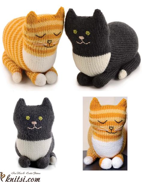 Cat knitting pattern free Kat Haken, Knitting Animals, Knitting Dolls Free Patterns, Knitted Dolls Free, Knitted Toys Free, Knit Animals, Animal Knitting, Cat Patterns, Knitted Toys Free Patterns