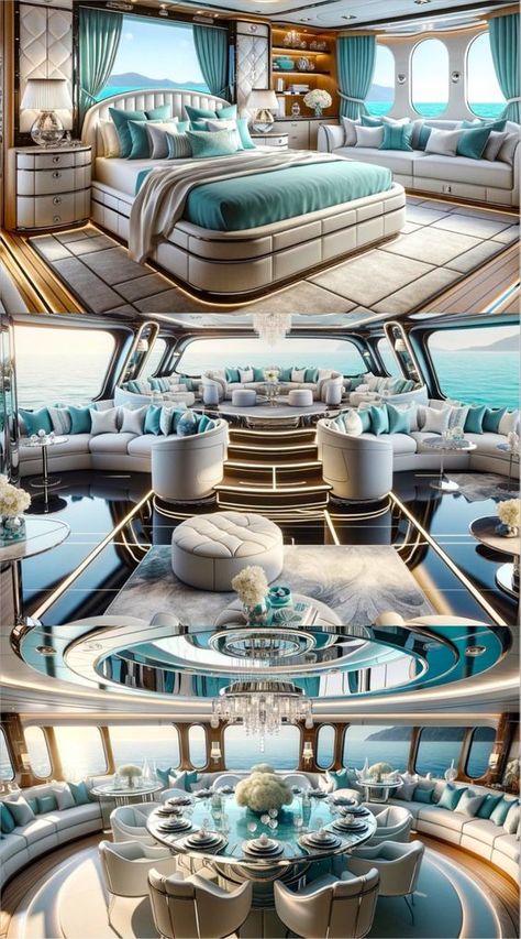 Luxurious mega yacht - Tiffany & Co design#YachtHelicopterTours #AerialViewsOfTheSea #FlyOverTheWater #HelicopterAdventures #SkyHighYachting Yacht Aesthetic, Mansion Living, Millionaire Lifestyle Luxury, Yachts Luxury, Best Yachts, Yacht Interior Design, Mega Yachts, Mega Yacht, Luxury Private Jets