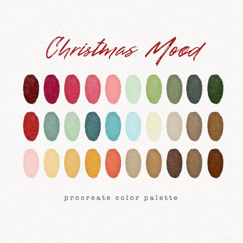 Christmas Color Palette, Procreate Color Palette, Colour Palette, Colors Procreate, Digital Download, Procreate Swatches, Soft Palette, Xmas Soft Christmas Color Palette, Winter Holiday Color Palette, Christmas Colour Palette 2023, Modern Christmas Palette, Winter Solstice Color Palette, Christmas Pallete Colors, Non Traditional Christmas Color Palette, Christmas Color Palette 2023, Portrait Color