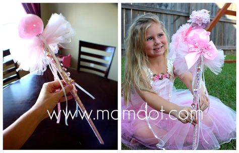 How to make a fairy wand -- cute ribbon, clear ornament to fill with magical stuff, crystal beads and ribbons with jingle bells Pixie Hollow Party, Wand Tutorial, Wand Diy, Make A Fairy, Princess Wands, Diy Wand, Fairy Crafts, Fairy Wands, Diy Fairy