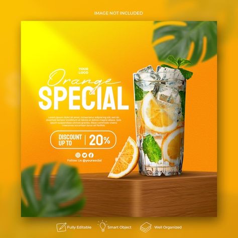 Summer drink menu social media post bann... | Premium Psd #Freepik #psd #sea #summer-sea #beach #summer-beach Kimchi Packaging, Summer Drink Menu, Lemon Drink, Food Banner, Event Flyer Templates, Food Poster Design, Drinks Design, Summer Drink, Drink Menu