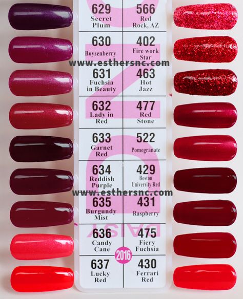 Bright Red Nails Dnd, Dnd Red Nail Polish, Red Gel Colors, Dnd 2023 Nail Colors, Dnd 474 Striking Red, Dnd Boysenberry, Dnd Nail Colors Gel Polish Red, Fall Nails 2023 Dnd, Dnd Colors Gel Polish