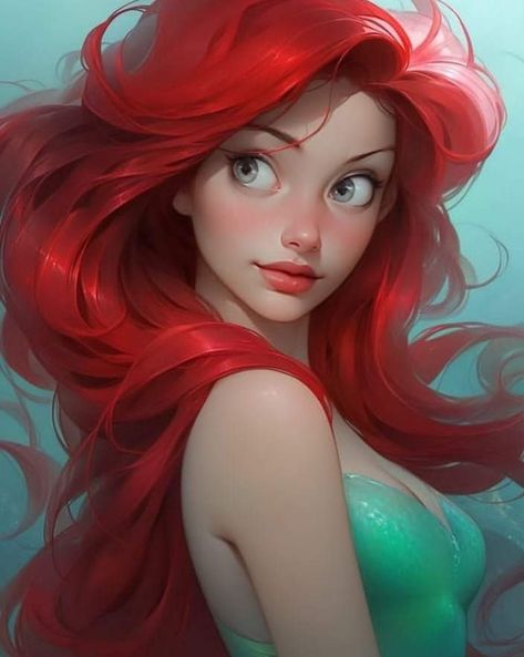 Beautiful Disney Princess, Alternative Disney Princesses, Mermaid Wallpapers, Disney Princess Artwork, Disney Princess Fan Art, Princesa Disney, Disney Ariel, Disney Princess Pictures, Pinturas Disney