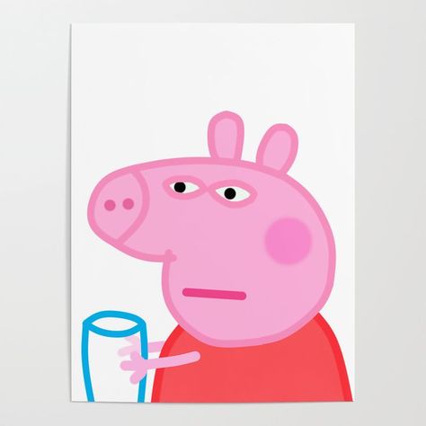 Drawing Ideas Spongebob, Funny Painting Idea, Canvas Drawing Ideas, Peppa Pig Painting, Pig Meme, Sharpie Canvas, Fun Paintings, Simple Paintings, Pink Clip