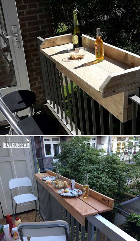 20+ Cool DIY Yard Furniture Ideas 2017 Klein Balkon Decor, Outdoor Makeover, Craft Table Diy, Balkon Decor, Diy Balcony, Decor Ikea, Diy Garden Furniture, Small Balcony Decor, Small Outdoor Spaces