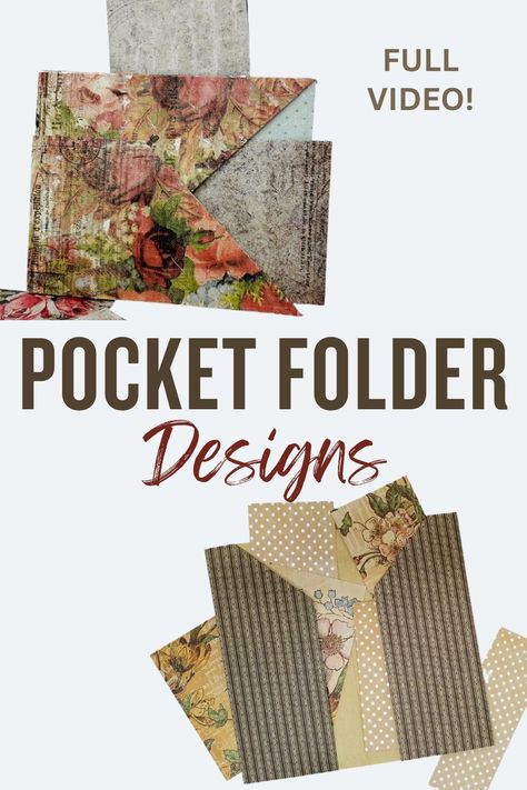 Make pocket folder designs as inserts in a scrapbook page or a mini album. These DIY pocket folders can also be a part of a junk journal or an art book. Learn how to make it today Scrapbook Pocket Ideas, Junk Journal Pockets And Tucks Ideas, Junk Journal Inserts, Junk Journal Pockets And Tucks Diy, Pocket Folder Diy, Scrapbook Pockets, Pocket Folder Design, Junk Journal Pockets, Design Folder