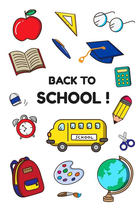 Stationary Clipart, Yearbook Cover, Abc School, Back To School Stationery, Back To School Clipart, School Vector, Sinking Fund, Yearbook Covers, Learning Poster