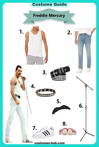 Freddie Mercury Live Aid Costume Female Freddie Mercury Costume, Freddy Mercury Costume Women, Freddie Mercury Outfits Inspired, Freddie Mercury Costume, Freddie Mercury Live Aid, Katy Perry Dress, Halloween Costumes Women Creative, Claudia Dress, Album Sleeves