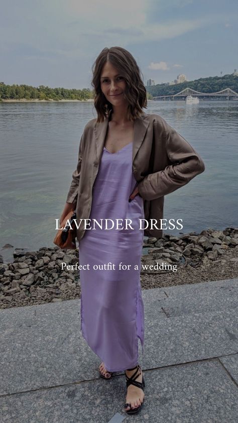 Lavendar Dress, Lavender Dress, Lavender Dresses, Midi Slip Dress, How To Style, Perfect Outfit, White Shirt, Slip Dress, Lavender