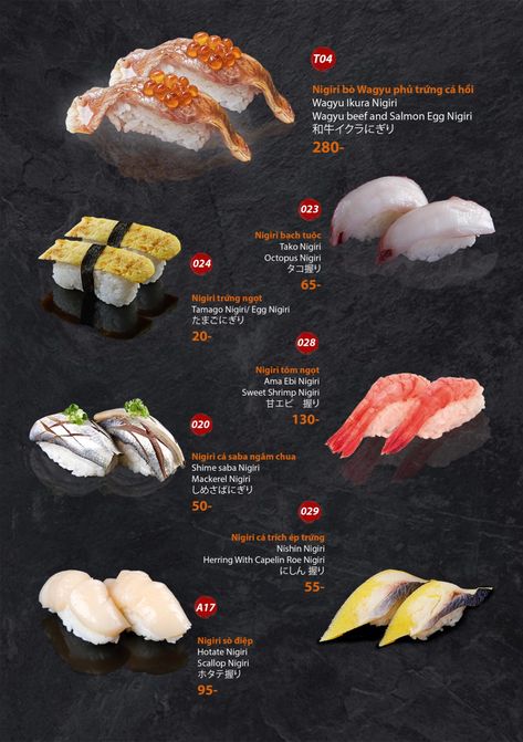 Sushi Advertising, Menu Sushi, Sushi Menu, Nigiri Sushi, Design Infographic, Sushi Roll, Sushi Rolls, Menu Design, Advertising Design