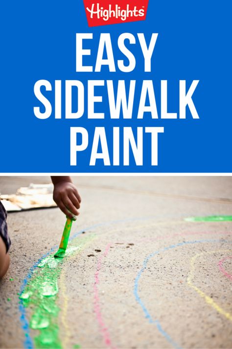 When paper isn’t big enough for your little artist, move to the sidewalk. A set of these paints and a big chunk of pavement are all your kids need. They can paint pictures, write their names, or draw games like hopscotch. And if your kids want to start over, rinse the pavement with water to wash the paint away. Outdoor Activity Ideas, Sidewalk Paint, Paint Pictures, Water Paint, Brush Painting, Water Painting, How To Make Homemade, Activity Ideas, Outdoor Activity