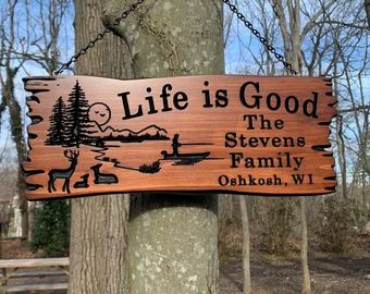 BilderBuiltSigns - Etsy Cabin Signs Rustic, Camping Signs Personalized, Campsite Signs, Rv Signs, Name Wall Hanging, Wood Burning Techniques, Camper Signs, Cabin Signs, Carved Wood Signs