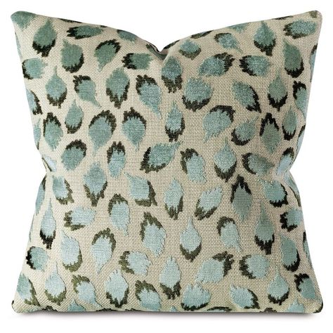 Trinka Pillow, Spa Green Luxury Pillows Decorative, Chenille Pillow, Luxury Bedding Collections, Eastern Accents, Elephant Logo, Ikat Pillows, Bed Linens Luxury, Leopard Spots, Chenille Fabric