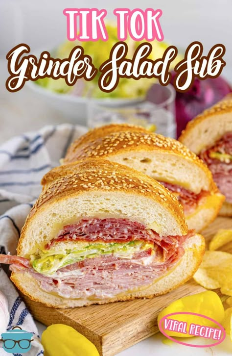 Tik Tok Grinder Salad, Tik Tok Grinder, Grinder Salad Sandwich, Grinder Salad, Money Account, Grinder Sandwich, Tiktok Likes, Sub Sandwich, Italian Meats