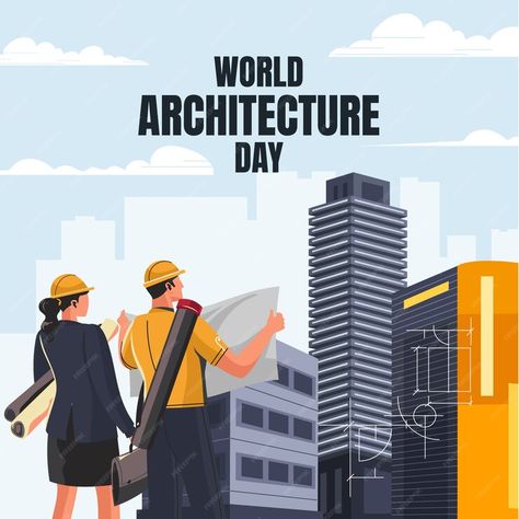 Premium Vector | Flat illustration for world architecture day World Architecture Day, Architecture Day, World Architecture, Free Business Card Mockup, Business Card Maker, Flyer Maker, Card Banner, Poster Maker, Poster Invitation