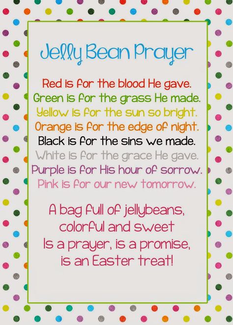 A Pocket full of LDS prints: Jelly Bean Prayer poem - Easter freebie Jelly Bean Prayer, Easter Jelly Beans, Easter Poems, Prayer Poems, Jelly Beans Easter, Easter Printables Free, Church Crafts, Easter Printables, Jelly Bean