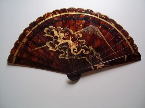 Fan Aesthetic Japanese, Japanese Fan Aesthetic, Dragon In The Clouds, Japanese Fans, Small Chest Tattoos, Chinese Fans, Chinese Fan, Antique Fans, Accessory Inspo