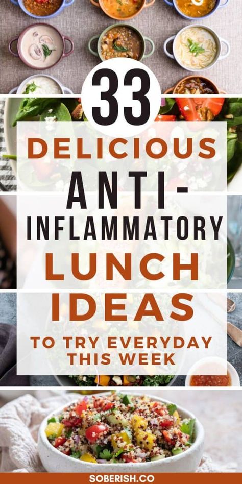 Looking for low-inflammation lunch ideas? Try these anti-inflammatory meals that are easy to prep! Perfect for building your anti-inflammatory weekly meal plan with delicious and nourishing options. Whether you're into anti-inflammatory grains or quick, balanced recipes, we've got you covered. Ideal for busy days and a healthy lifestyle! Low Inflammatory Recipes, Anti Immflamatory Meals, Meal Prep For Gut Health, Anti Inflammation Meal Ideas, Anti Inflammation Lunch Meal Prep, Easy Anti Inflammation Lunch, Anti Inflammation Lunch Ideas, Anti Inflammation Lunches, Anti Inflammation Diet Recipes Lunch