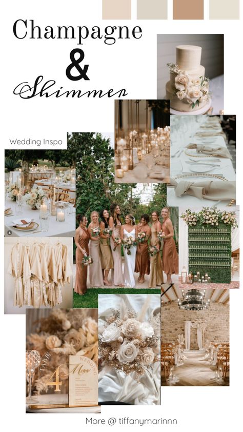 Champagne Wedding Color Scheme. Champagne wedding. Champagne Wedding Theme. Brides. Wedding Planning. Weddings. Wedding Color Champagne, Champagne Wedding Colors Scheme, Champagne Wedding Theme, Champagne Wedding Themes, Champagne Color Palette, Wedding Schemes, Sage Green Wedding Theme, Wedding Business Ideas, Wedding Theme Color Schemes