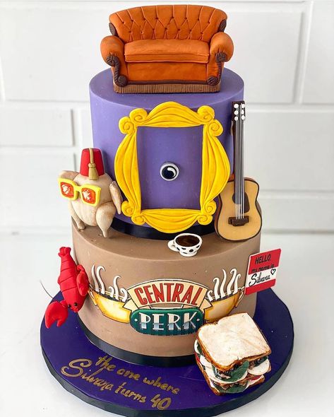 48 Super Tv Shows Birthday Friend Cake Ideas,friends cake decorations,friends birthday cake topper,friends themed cake decorations Friends Birthday Cake, Cupcakes For Men, Cake Wrecks, Friends Cake, Friends Tv Show, Friends Tv, Birthday Cupcakes, Creative Cakes, Cute Cakes