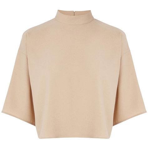 Warehouse High Neck Satin Back Top ($14) ❤ liked on Polyvore featuring tops, t-shirts, shirts, crop tops, cream, boxy crop tee, cream crop top, beige t shirt, crop t shirt and woven shirt Satin T Shirt, Shirts Crop Tops, Beige Crop Tops, High Neck Shirts, Cream Crop Top, Boxy Crop Top, Top Satin, Beige T Shirts, Shirts Crop