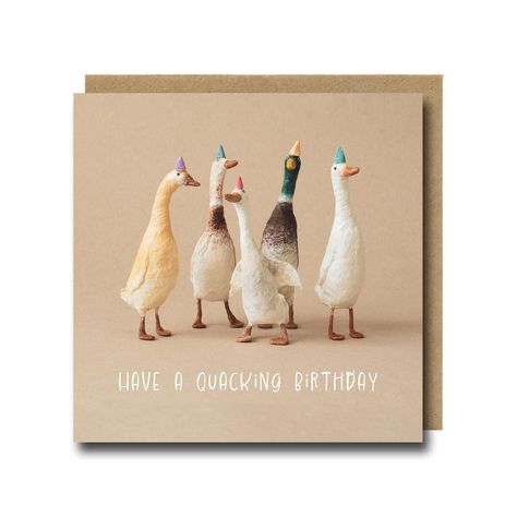 Duck Greetings Card, Quacking Birthday Card, Animal Art Card, Greeting Card For Duck Lovers, Runner Ducks Illustration, Spun Cotton Craft Lindsey Thomas, Ducks Illustration, Duck Illustration, Runner Ducks, Cotton Craft, Bday Cards, Cotton Crafts, Art Card, 3d Characters