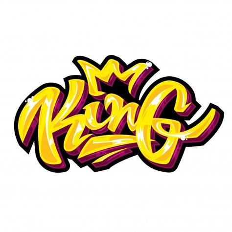 King Tattoos, Graffiti Words, King Design, Tshirt Printing Design, Tattoo Lettering Fonts, Graffiti Font, Graffiti Designs, Graffiti Drawing, Graffiti Styles