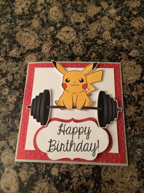 Naruto Birthday, Pikachu Tattoo, Men's Birthday, Homemade Card, Pikachu Plush, Easy Cards, Doodle Ideas, Birthday Cards Diy, Man Birthday