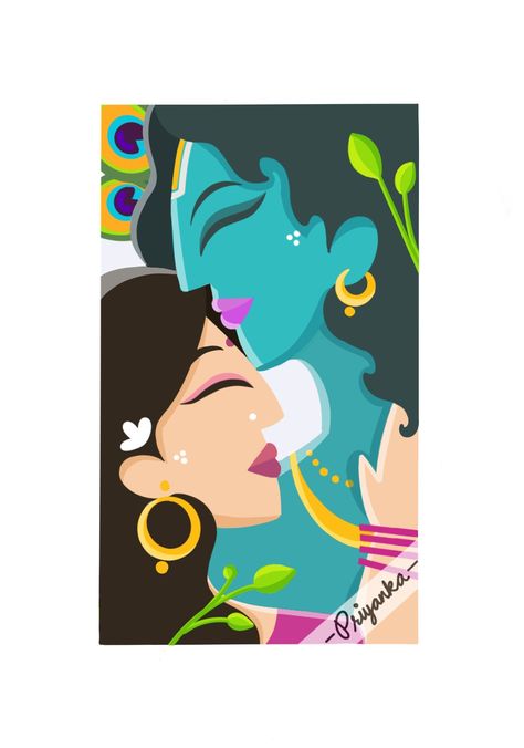 Lovely radha krishna Radhe Krishna Water Colour Painting, Abstract Painting Of Krishna, Abstract Art Krishna, Radhe Krishna Painting Canvas Easy, Radha Krishna Canvas Painting Ideas, Radha Krishna Illustration Art, Kanha Painting Easy, Radha Rangoli, Abstract Radha Krishna Painting