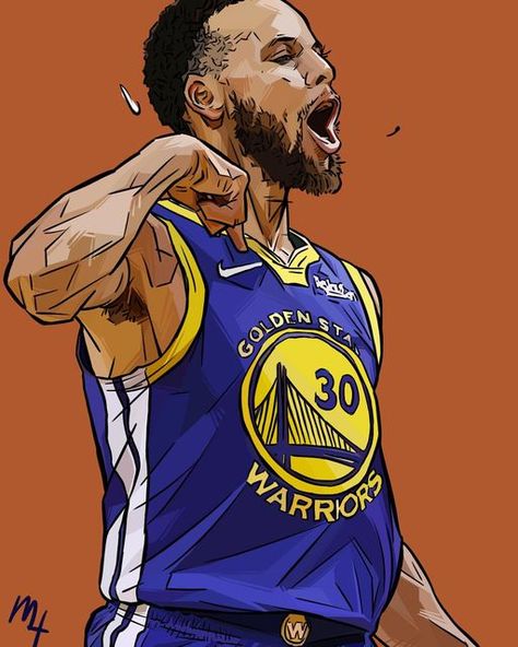 Steph Curry Artwork, Steph Curry Drawing, Stephen Curry Cartoon, Steph Curry Art, Basketball Artwork, Seth Curry, Stephen Curry Wallpaper, Nba Artwork, Curry Wallpaper