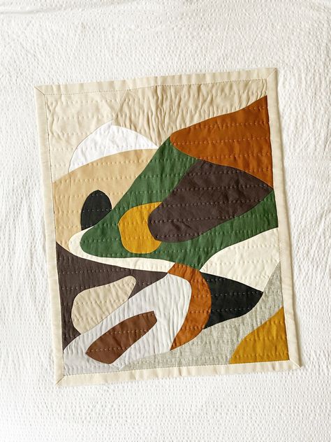 Malvern Hills, Applique Wall Hanging, Modern Quilting Designs, Quilted Wall Hanging, Abstract Quilt, Fabric Wall Hanging, Modern Quilting, New Family, Quilted Wall Hangings