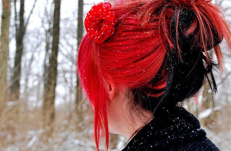 #red #black #dyed #scene #hair #pretty Pink And Orange Hair, Black Red Hair, Nae Nae, Hair Magic, Awesome Hair, Alternative Hair, Colorful Hair, Scene Hair, Hair Colours