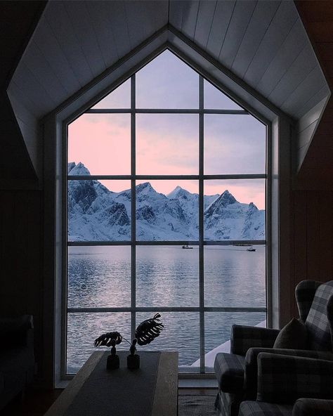 Room with a view 🌌 Can't really ask for much more... #timeouthomes Photo by @linnmariatherese #lofoten #norway #norwegian Scandi Living, Destination Voyage, Window View, Travel Aesthetic, Land Scape, Beautiful World, Interior Exterior, Places To Travel, Norway