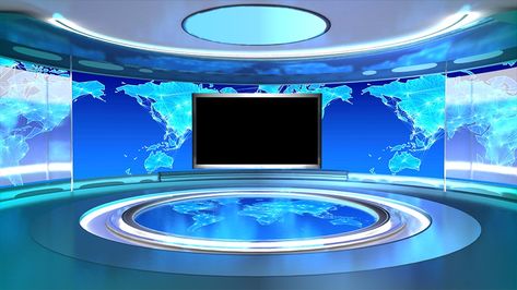 Professional Anchor Report Use Virtual News Set | Datavideo Virtual Set| Royalty Free 4K, PSD, 3DsMax and Maya Virtual Studio News Anchor Background, News Reporter Background, Reporter Background, News Report Background, Round Stage, Technology Design Graphic, Video Design Youtube, Free Green Screen, Virtual Studio