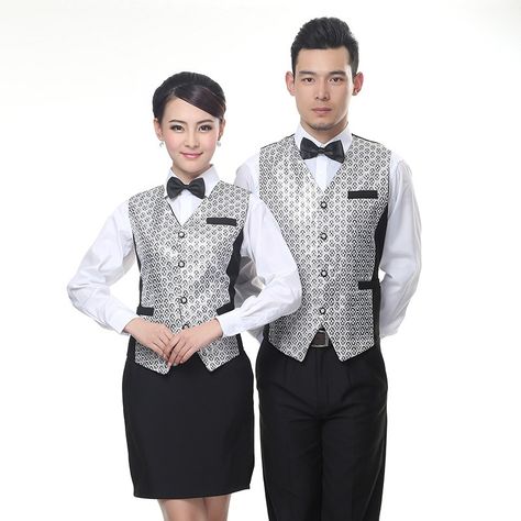 >> Click to Buy << Jin Weile hotel service bar waiter autumn and winter clothing G520 front desk cashier vest vest #Affiliate Vest Pria, Waiter Uniform Design, Hotel Uniforms, Waiter Uniform, Hotel Uniform, Hotel Plan, Hotel Services, Lion Tiger, Uniform Design