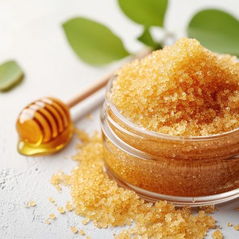 Sweeten up your self-care routine with this simple brown sugar and honey lip scrub!  Made with Don Victor® Pure Honey, it leaves your lips feeling soft and smooth.  #TreatYourself #NaturalBeauty  #DonVictorHoney #Honey #LipScrub #HealthandBeauty Honey Cosmetics, Honey Scrub, Honey Lip Scrub, Honey Sugar Scrub, Honey Skin Care, Honey Beauty, Pure Honey, Honey Bunny, Natural Honey