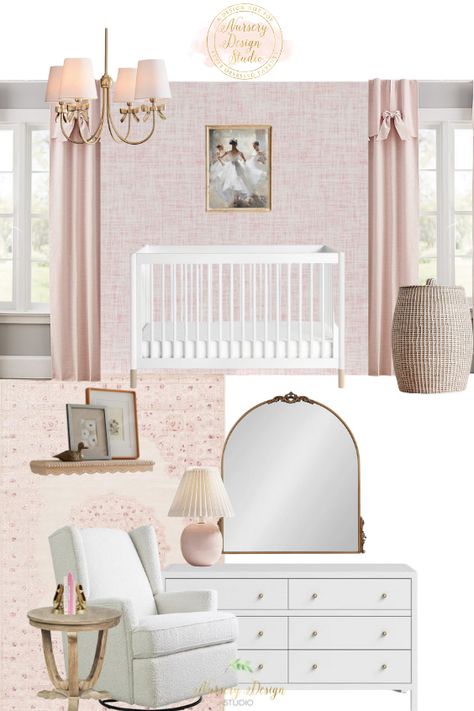 Everleigh NURSERY Black Crib, Girl Nursery Pink, Baby Shower Registry, Classic Nursery, Small Nurseries, Nursery Style, Grey Nursery, Nursery Chair, Nursery Organization