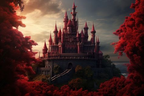 Red Queen Castle, Queen Castle, Castle Minecraft, Castle Architecture, Gothic Queen, Image Cloud, Red Queen, Architecture Building, Royalty Free Photos