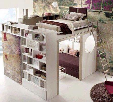 Mezzanine Design, A Loft Bed, Zimmer Diy, Modern Bunk Beds, Bunk Beds With Stairs, Bunk Bed Designs, Bedroom Decor For Teen Girls, Kids Bunk Beds