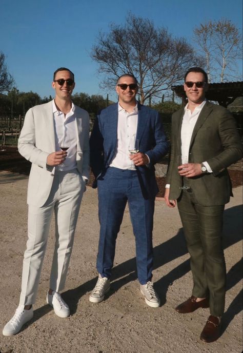 Casual Outfits For Wedding Guest Men, Men Wedding Guest Outfit Casual, Semi Formal Wedding Outfit Men, Semiformal Outfit Men Party, Resort Formal Wedding Attire Men, Semi Formal Mens Wedding Attire, Men’s Semi Formal Attire, Spring Cocktail Attire Men, Garden Party Mens Outfit