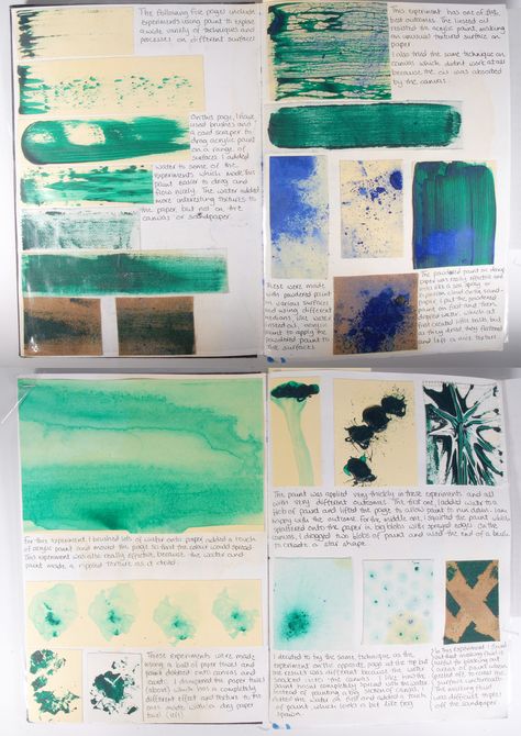 Painting Experiments | Flickr - Photo Sharing! Sketchbook Layout, Textiles Sketchbook, Gcse Art Sketchbook, Artist Journal, Artist Sketchbook, Sketchbook Ideas, Sketchbook Pages, A Level Art, Sketchbook Journaling