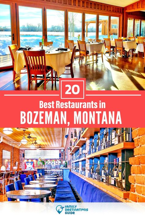 Want to see the best restaurants in Bozeman, MT? We’re FamilyDestinationsGuide, and we’re here to help: From incredible brunch spots and amazing places to eat dinner, to local foodie spots and hidden gems, discover the BEST Bozeman restaurants - so you get memories that last a lifetime! #bozeman #bozemanrestaurants #restaurantsinbozeman #bestrestaurantsinbozeman #placestoeatbozeman Montana Trip, Yellowstone Vacation, Montana Vacation, Montana Travel, Yellowstone Trip, Big Sky Montana, Bozeman Mt, Bozeman Montana, Birthday Trip