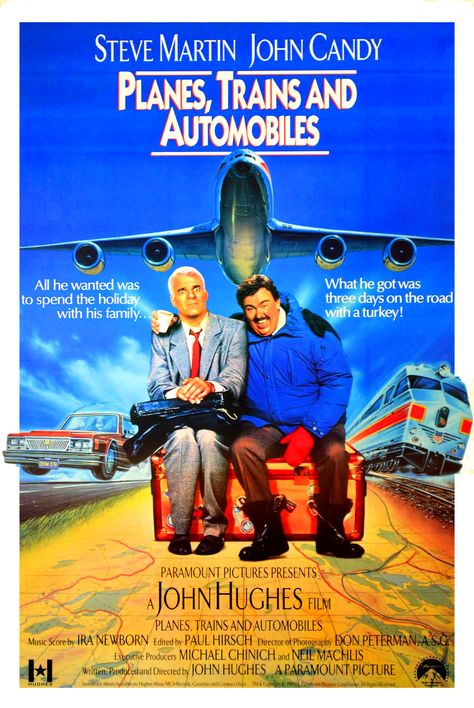 John Candy Movies, John Hughes Films, Best Movies List, Planes Trains And Automobiles, Good Comedy Movies, 1980s Films, Planes Trains Automobiles, John Candy, Mickey Mouse Coloring Pages