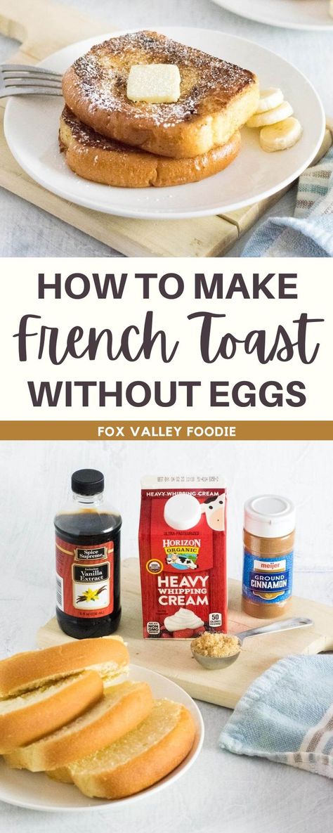 Breakfast Foods No Eggs, No Egg French Toast Recipes, French Toast Recipe Eggless, French Toast Eggless, French Toast Recipe Without Eggs, How To Make French Toast Without Eggs, French Toast Recipe No Egg, Eggless French Toast Recipe, Breakfast With No Eggs Ideas