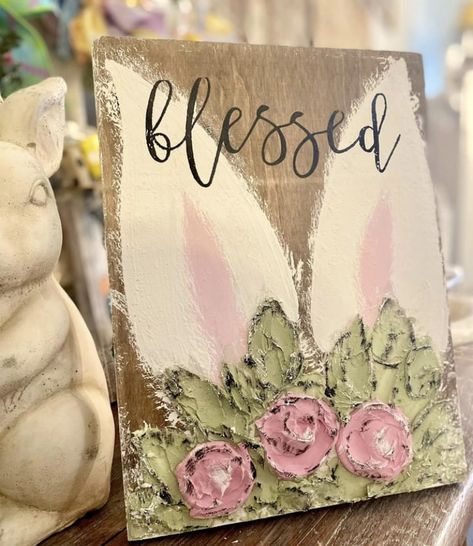 Easter Bunny Painting On Wood, Easter Mini Canvas Painting, Simple Easter Paintings, Spring Canvas, Spring Canvas Painting Ideas, Spring Painting Ideas Easy, Easter Canvas Painting Ideas Easy, Easter Painting Ideas, Easter Paintings On Canvas